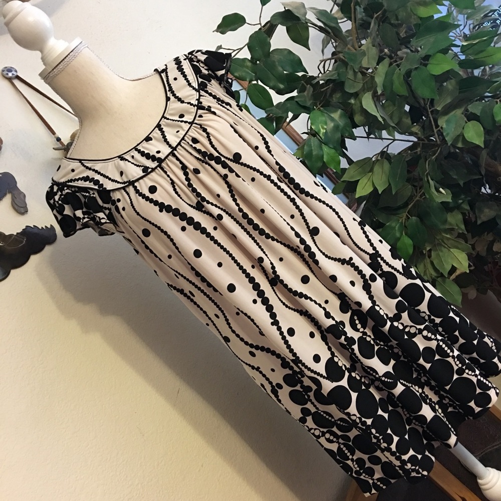 Newport black and white polka dot tunic top 1X